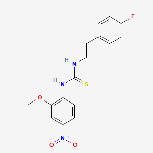molecular formula C16H16FN3O3S B4119686 N-[2-(4-fluorophenyl)ethyl]-N'-(2-methoxy-4-nitrophenyl)thiourea 