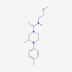 molecular formula C16H25N3OS B4119718 N-(2-methoxyethyl)-3-methyl-4-(4-methylphenyl)-1-piperazinecarbothioamide 