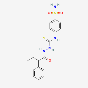 molecular formula C17H20N4O3S2 B4119729 N-[4-(aminosulfonyl)phenyl]-2-(2-phenylbutanoyl)hydrazinecarbothioamide 