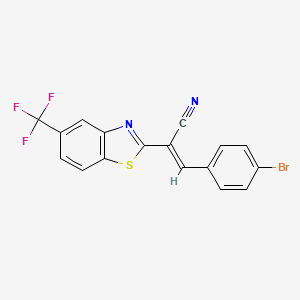 molecular formula C17H8BrF3N2S B4119748 3-(4-bromophenyl)-2-[5-(trifluoromethyl)-1,3-benzothiazol-2-yl]acrylonitrile 