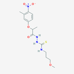 molecular formula C15H22N4O5S B4119758 N-(3-methoxypropyl)-2-[2-(3-methyl-4-nitrophenoxy)propanoyl]hydrazinecarbothioamide 