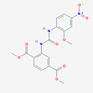 molecular formula C18H17N3O8 B4119763 dimethyl 2-({[(2-methoxy-4-nitrophenyl)amino]carbonyl}amino)terephthalate 