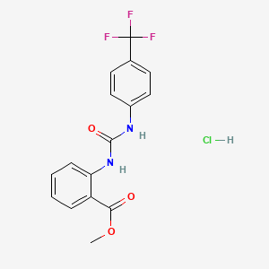 molecular formula C16H14ClF3N2O3 B4119785 methyl 2-[({[4-(trifluoromethyl)phenyl]amino}carbonyl)amino]benzoate hydrochloride 