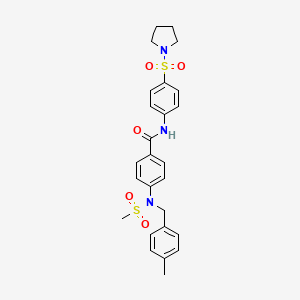 molecular formula C26H29N3O5S2 B4119801 4-[(4-methylbenzyl)(methylsulfonyl)amino]-N-[4-(1-pyrrolidinylsulfonyl)phenyl]benzamide 