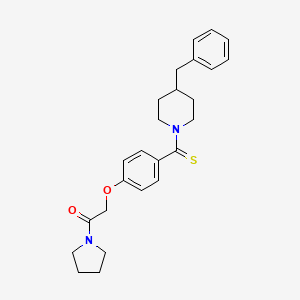 molecular formula C25H30N2O2S B4119806 4-benzyl-1-({4-[2-oxo-2-(1-pyrrolidinyl)ethoxy]phenyl}carbonothioyl)piperidine 