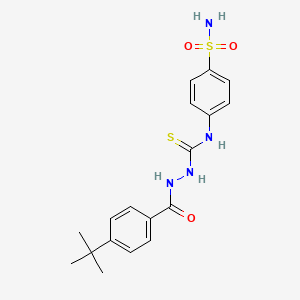 molecular formula C18H22N4O3S2 B4119810 N-[4-(aminosulfonyl)phenyl]-2-(4-tert-butylbenzoyl)hydrazinecarbothioamide 