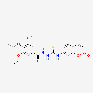 N-(4-methyl-2-oxo-2H-chromen-7-yl)-2-(3,4,5-triethoxybenzoyl)hydrazinecarbothioamide