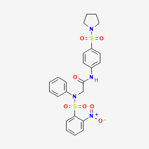 molecular formula C24H24N4O7S2 B4119821 N~2~-[(2-nitrophenyl)sulfonyl]-N~2~-phenyl-N~1~-[4-(1-pyrrolidinylsulfonyl)phenyl]glycinamide 