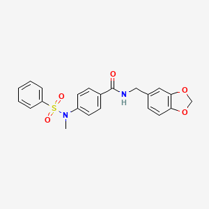 molecular formula C22H20N2O5S B4119827 N-(1,3-benzodioxol-5-ylmethyl)-4-[methyl(phenylsulfonyl)amino]benzamide 