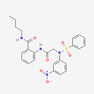 molecular formula C25H26N4O6S B4119833 N-butyl-2-{[N-(3-nitrophenyl)-N-(phenylsulfonyl)glycyl]amino}benzamide 