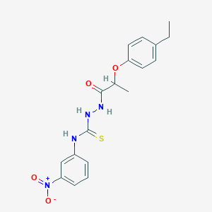 molecular formula C18H20N4O4S B4119859 2-[2-(4-ethylphenoxy)propanoyl]-N-(3-nitrophenyl)hydrazinecarbothioamide 