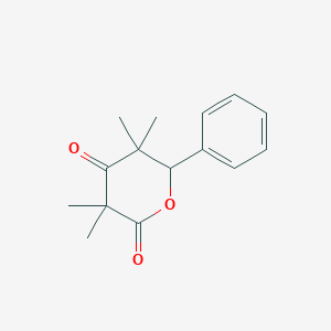 molecular formula C15H18O3 B411986 Tetrahydro-3,3,5,5-tetramethyl-6-phenylpyran-2,4-dione 