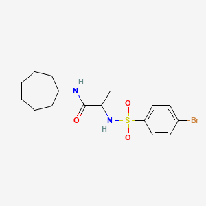 molecular formula C16H23BrN2O3S B4119863 N~2~-[(4-bromophenyl)sulfonyl]-N~1~-cycloheptylalaninamide 