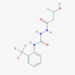 molecular formula C12H14F3N3O3 B4119870 2-(3-hydroxybutanoyl)-N-[2-(trifluoromethyl)phenyl]hydrazinecarboxamide 