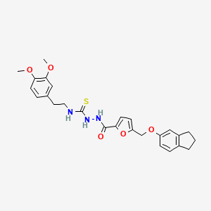molecular formula C26H29N3O5S B4119876 2-{5-[(2,3-dihydro-1H-inden-5-yloxy)methyl]-2-furoyl}-N-[2-(3,4-dimethoxyphenyl)ethyl]hydrazinecarbothioamide 