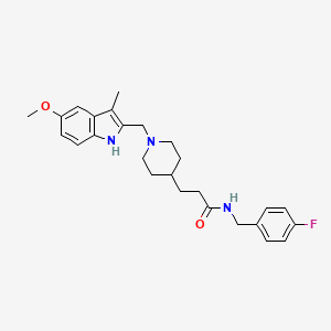 molecular formula C26H32FN3O2 B4119886 N-(4-fluorobenzyl)-3-{1-[(5-methoxy-3-methyl-1H-indol-2-yl)methyl]-4-piperidinyl}propanamide 