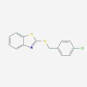 molecular formula C14H10ClNS2 B411990 1,3-Benzothiazol-2-yl 4-chlorobenzyl sulfide CAS No. 23111-43-5