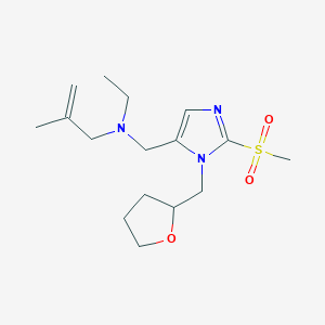 molecular formula C16H27N3O3S B4119925 N-ethyl-2-methyl-N-{[2-(methylsulfonyl)-1-(tetrahydro-2-furanylmethyl)-1H-imidazol-5-yl]methyl}-2-propen-1-amine 