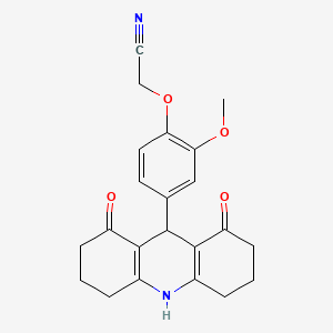 molecular formula C22H22N2O4 B4119967 [4-(1,8-dioxo-1,2,3,4,5,6,7,8,9,10-decahydro-9-acridinyl)-2-methoxyphenoxy]acetonitrile 