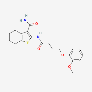 molecular formula C20H24N2O4S B4119986 2-{[4-(2-methoxyphenoxy)butanoyl]amino}-4,5,6,7-tetrahydro-1-benzothiophene-3-carboxamide 