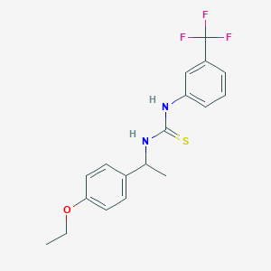 molecular formula C18H19F3N2OS B4119997 N-[1-(4-ethoxyphenyl)ethyl]-N'-[3-(trifluoromethyl)phenyl]thiourea 