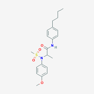 molecular formula C21H28N2O4S B4120032 N~1~-(4-butylphenyl)-N~2~-(4-methoxyphenyl)-N~2~-(methylsulfonyl)alaninamide 