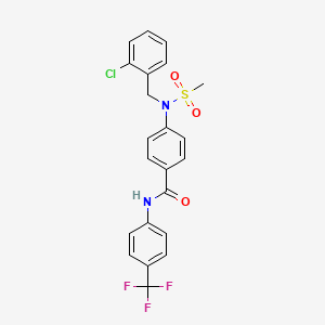 molecular formula C22H18ClF3N2O3S B4120056 4-[(2-chlorobenzyl)(methylsulfonyl)amino]-N-[4-(trifluoromethyl)phenyl]benzamide 