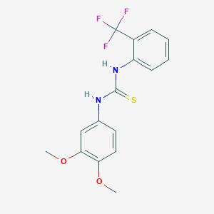 molecular formula C16H15F3N2O2S B4120059 N-(3,4-dimethoxyphenyl)-N'-[2-(trifluoromethyl)phenyl]thiourea 