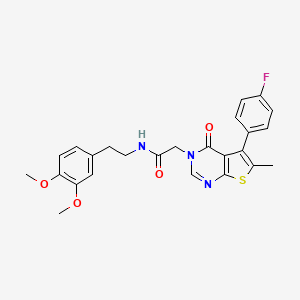molecular formula C25H24FN3O4S B4120075 N-[2-(3,4-dimethoxyphenyl)ethyl]-2-[5-(4-fluorophenyl)-6-methyl-4-oxothieno[2,3-d]pyrimidin-3(4H)-yl]acetamide 