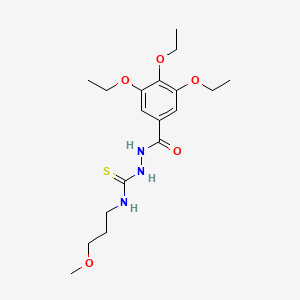 molecular formula C18H29N3O5S B4120093 N-(3-methoxypropyl)-2-(3,4,5-triethoxybenzoyl)hydrazinecarbothioamide 