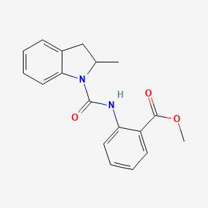 molecular formula C18H18N2O3 B4120103 methyl 2-{[(2-methyl-2,3-dihydro-1H-indol-1-yl)carbonyl]amino}benzoate 