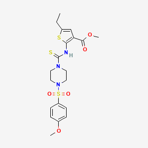 molecular formula C20H25N3O5S3 B4120114 methyl 5-ethyl-2-[({4-[(4-methoxyphenyl)sulfonyl]-1-piperazinyl}carbonothioyl)amino]-3-thiophenecarboxylate 