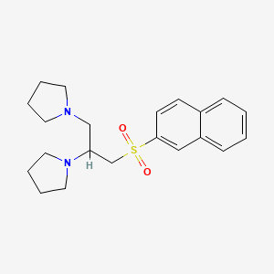 molecular formula C21H28N2O2S B4120125 1,1'-[3-(2-naphthylsulfonyl)-1,2-propanediyl]dipyrrolidine 