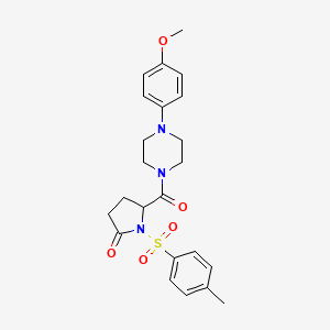 molecular formula C23H27N3O5S B4120135 5-{[4-(4-methoxyphenyl)-1-piperazinyl]carbonyl}-1-[(4-methylphenyl)sulfonyl]-2-pyrrolidinone 