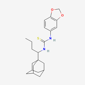 molecular formula C22H30N2O2S B4120157 N-[1-(1-adamantyl)butyl]-N'-1,3-benzodioxol-5-ylthiourea 
