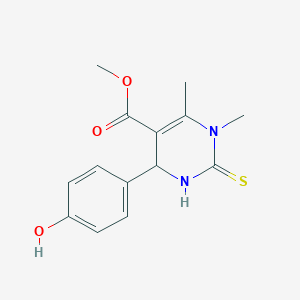 molecular formula C14H16N2O3S B412021 Methyl 4-(4-hydroxyphenyl)-1,6-dimethyl-2-thioxo-1,2,3,4-tetrahydro-5-pyrimidinecarboxylate 