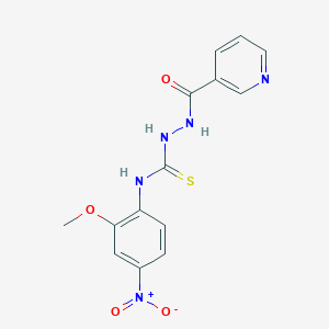 molecular formula C14H13N5O4S B4120210 N-(2-methoxy-4-nitrophenyl)-2-(3-pyridinylcarbonyl)hydrazinecarbothioamide 
