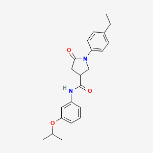 molecular formula C22H26N2O3 B4120226 1-(4-ethylphenyl)-N-(3-isopropoxyphenyl)-5-oxo-3-pyrrolidinecarboxamide 
