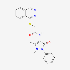 molecular formula C21H19N5O2S B4120228 N-(1,5-dimethyl-3-oxo-2-phenyl-2,3-dihydro-1H-pyrazol-4-yl)-2-(1-phthalazinylthio)acetamide 