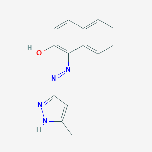 molecular formula C14H12N4O B412023 2-Naphthalenol, 1-[(5-methyl-1H-pyrazol-3-yl)azo]- CAS No. 66751-18-6