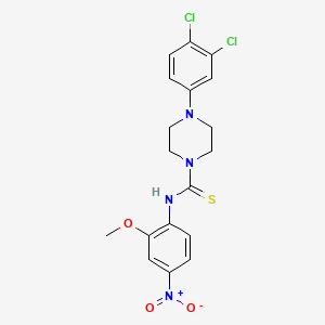 molecular formula C18H18Cl2N4O3S B4120248 4-(3,4-dichlorophenyl)-N-(2-methoxy-4-nitrophenyl)-1-piperazinecarbothioamide 