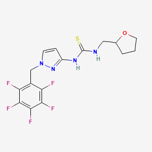 molecular formula C16H15F5N4OS B4120267 N-[1-(pentafluorobenzyl)-1H-pyrazol-3-yl]-N'-(tetrahydro-2-furanylmethyl)thiourea 