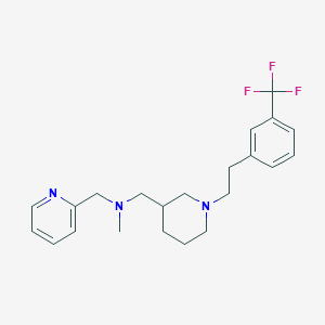 molecular formula C22H28F3N3 B4120293 N-methyl-1-(2-pyridinyl)-N-[(1-{2-[3-(trifluoromethyl)phenyl]ethyl}-3-piperidinyl)methyl]methanamine 