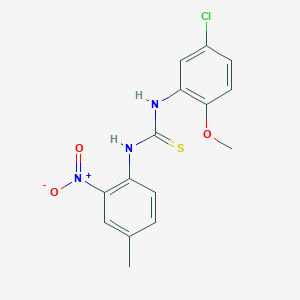 molecular formula C15H14ClN3O3S B4120304 N-(5-chloro-2-methoxyphenyl)-N'-(4-methyl-2-nitrophenyl)thiourea 