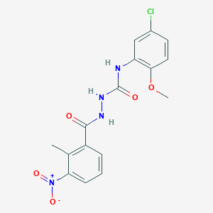 molecular formula C16H15ClN4O5 B4120315 N-(5-chloro-2-methoxyphenyl)-2-(2-methyl-3-nitrobenzoyl)hydrazinecarboxamide 