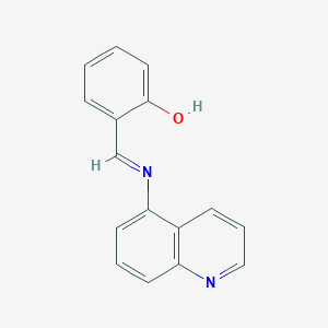 molecular formula C16H12N2O B412032 2-[(5-Quinolinylimino)methyl]phenol 