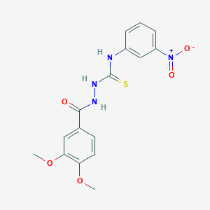 molecular formula C16H16N4O5S B4120333 2-(3,4-dimethoxybenzoyl)-N-(3-nitrophenyl)hydrazinecarbothioamide 