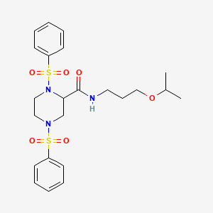 molecular formula C23H31N3O6S2 B4120338 N-(3-isopropoxypropyl)-1,4-bis(phenylsulfonyl)-2-piperazinecarboxamide 