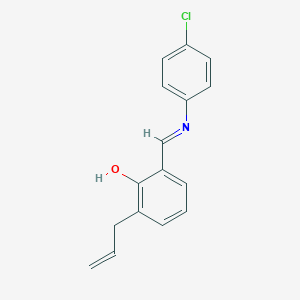 molecular formula C16H14ClNO B412037 2-[(4-Chlorophenyl)iminomethyl]-6-prop-2-enylphenol 