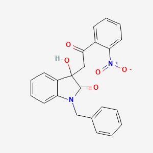 molecular formula C23H18N2O5 B4120372 1-benzyl-3-hydroxy-3-[2-(2-nitrophenyl)-2-oxoethyl]-1,3-dihydro-2H-indol-2-one 